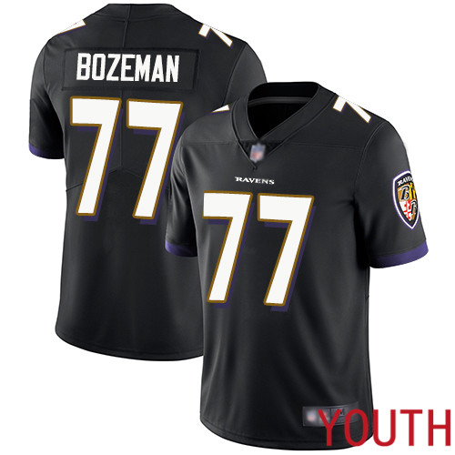 Baltimore Ravens Limited Black Youth Bradley Bozeman Alternate Jersey NFL Football #77 Vapor Untouchable->women nfl jersey->Women Jersey